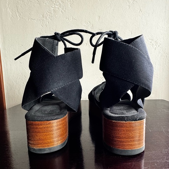 Kelsi Dagger Brooklyn Decatur Platform Sandals in Black Stretch - Picture 5 of 8